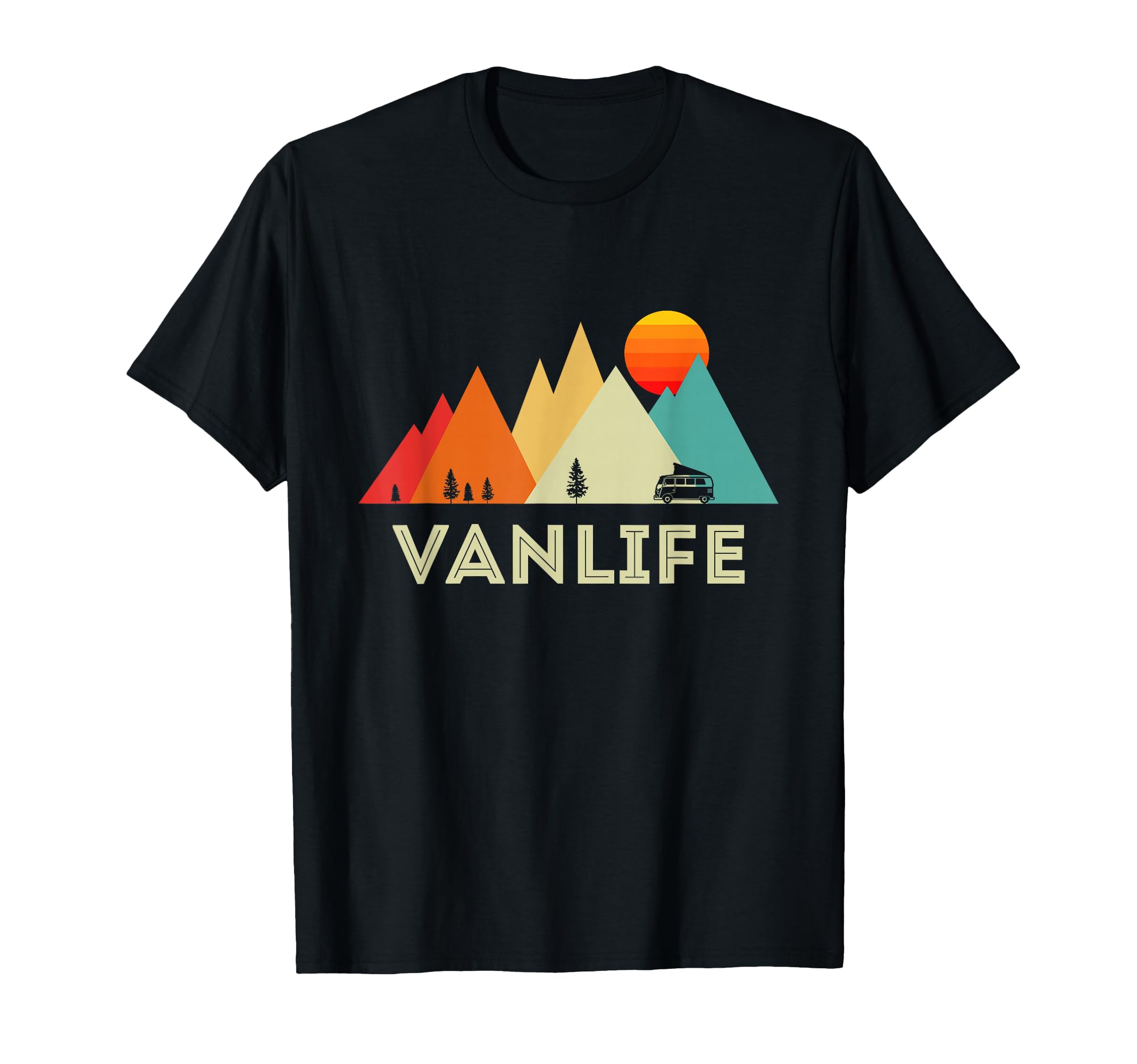Van Life Vanlife Camper Camping Retro Vintage sunset T-Shirt