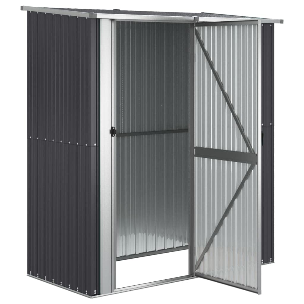 Geräteschuppen Gartenhaus Garten Schuppen Metallgerätehaus Wetterfester Gerätehaus Gartenschuppen für Fahrrad & Gartengeräte Anthrazit 180,5x97x209,5 cm Verzinkter Stahl