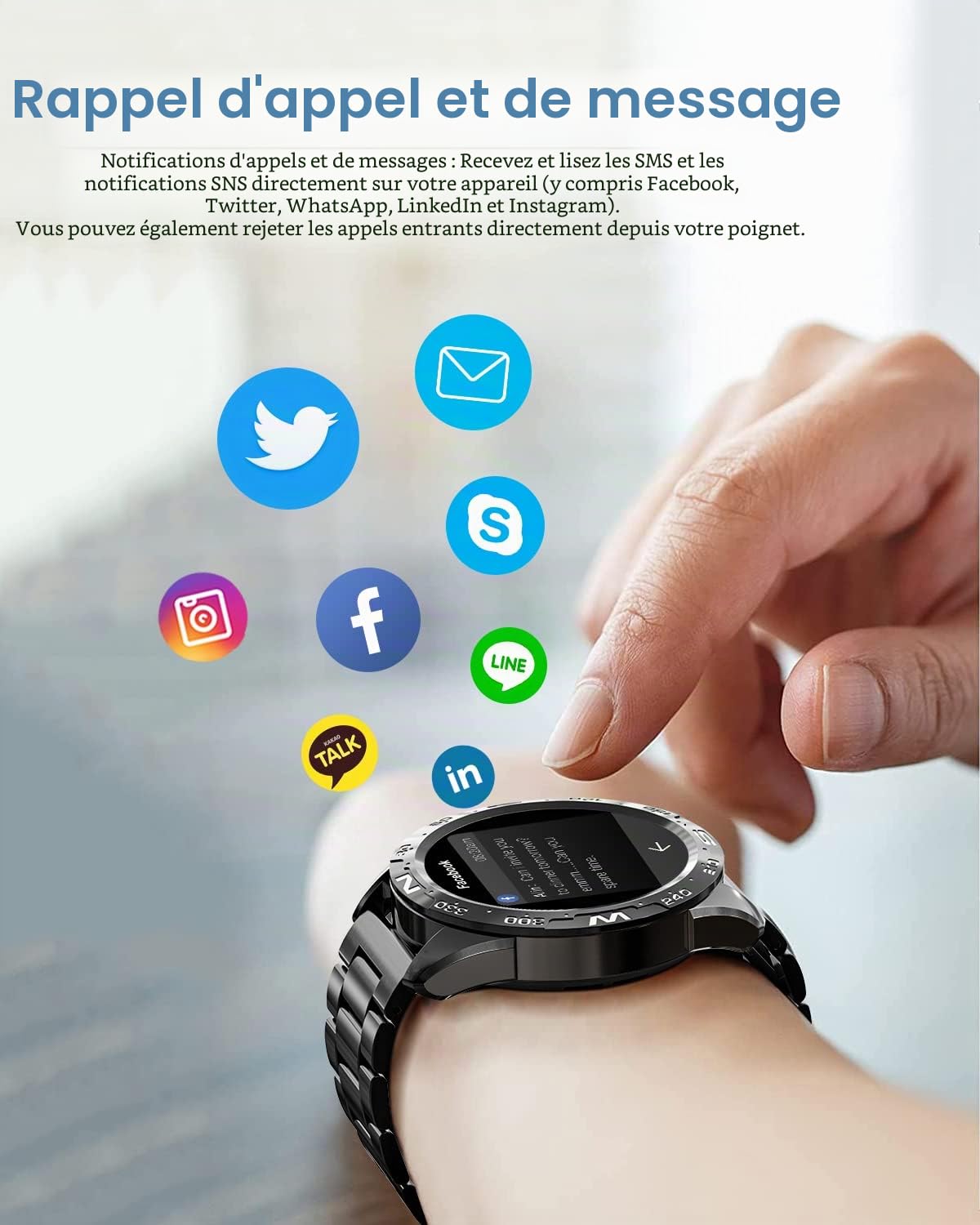 LIGE Montre Connectée Homme avec Appel Bluetooth/Mot de Passe de Protection, Montre Connecté 20 Modes Sportifs/Fréquence Cardiaque, Smartwatch IP67 Étanche pour Android iOS, 2 Bracelets, Noire