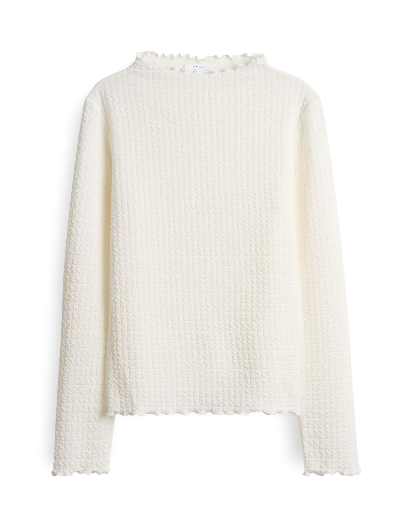 OPUS Damen Langarmshirt SIRKEN Slim strukturiertes Longsleeve mit Kurbelkanten