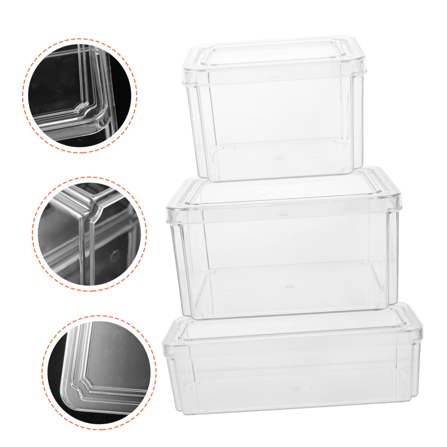 Gatuida 3 Recipientes de Almacenamiento de Pet para Frigorífico, Tapa Abatible, Gran Capacidad, Fáciles de Limpiar, para Fruta y Queso en Cocina