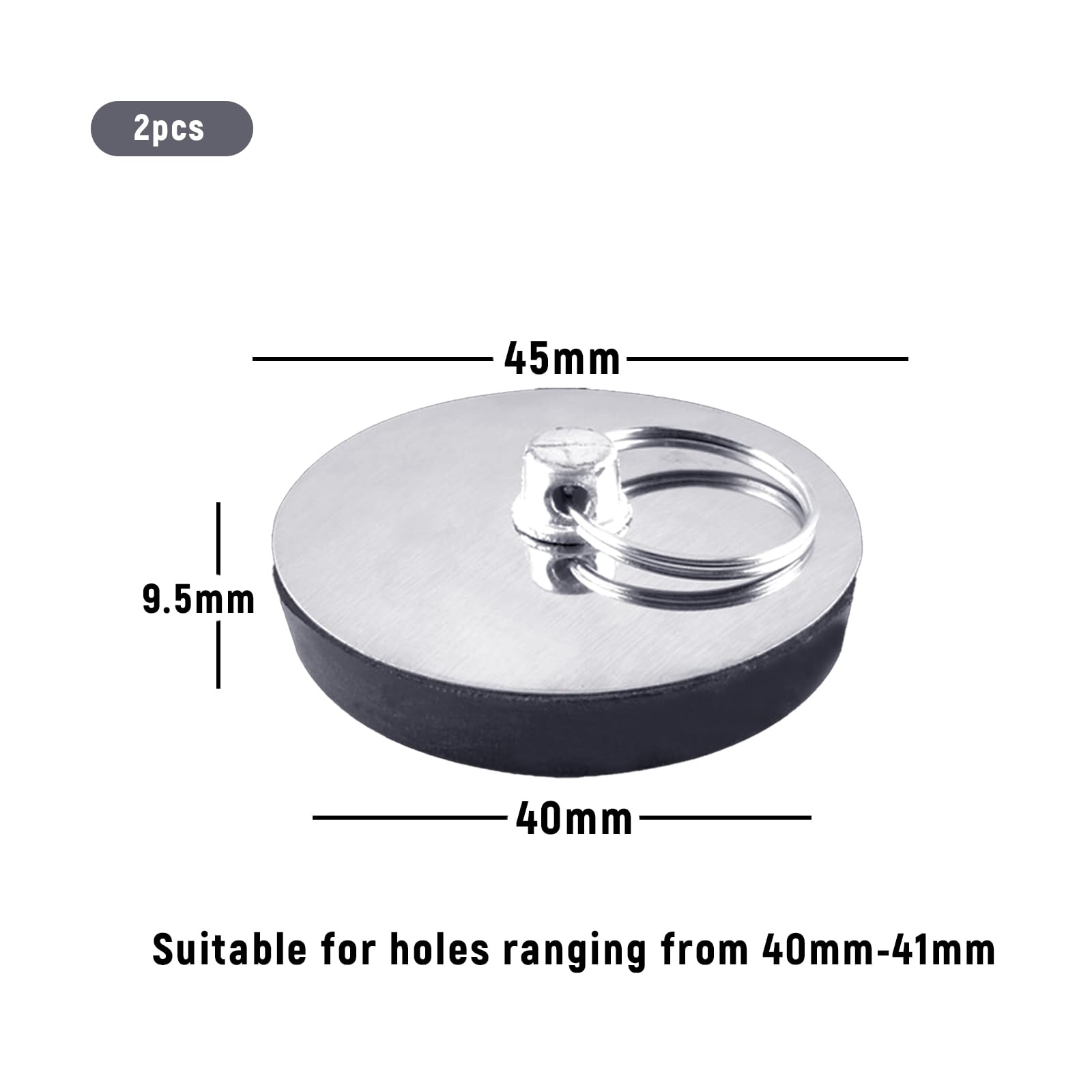 Lot De 2 Bouchons De Baignoire Universels 34-40 Mm Avec Crépine