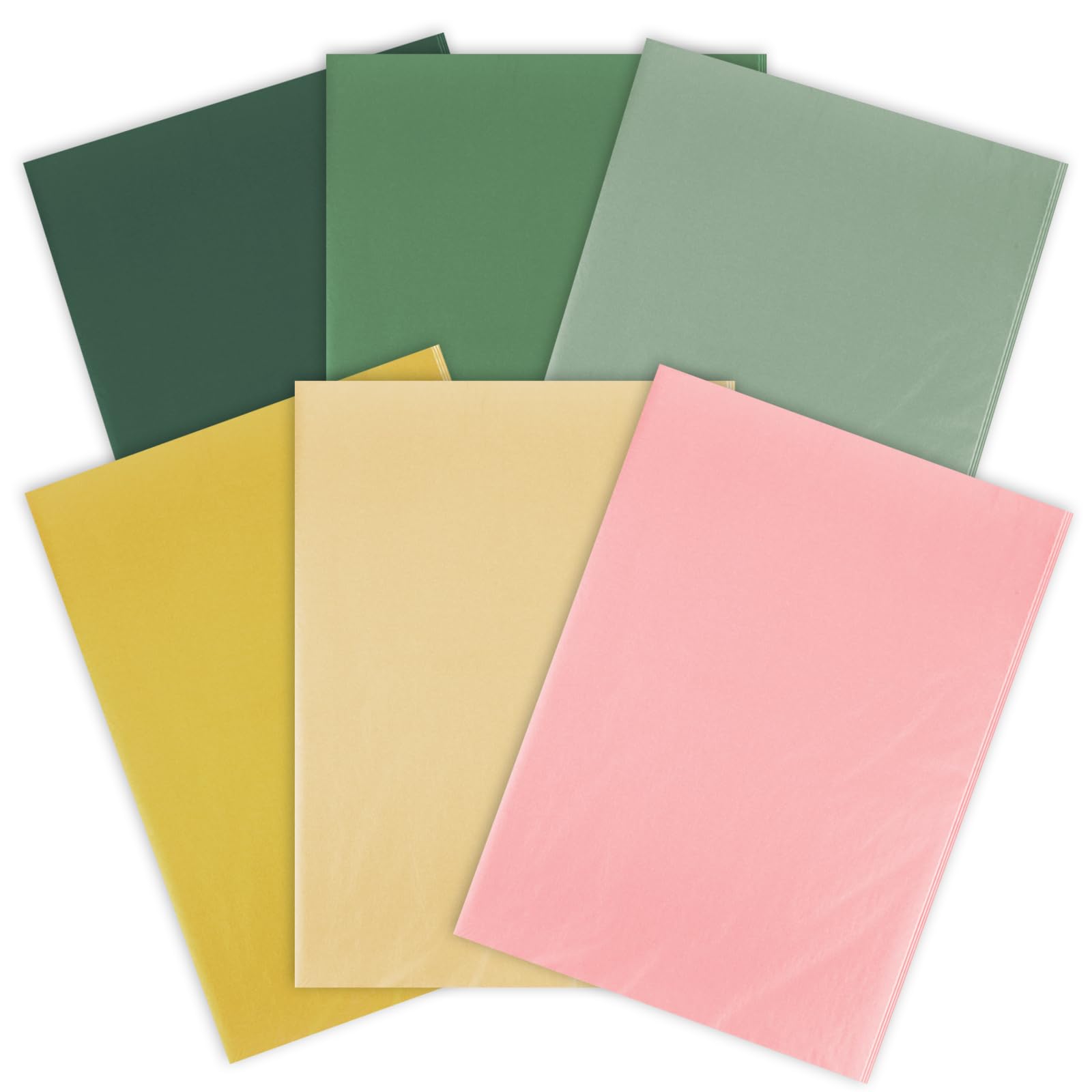 120 Sheets Colorful Tissue Paper Sage Green Willow Green Rose Gold Ivory Gift Wrapping Tissue Assorted DIY Art Craft Tissue for Wedding Baby Shower Birthday Bouquet Shades of Green Event, 14 x 20in