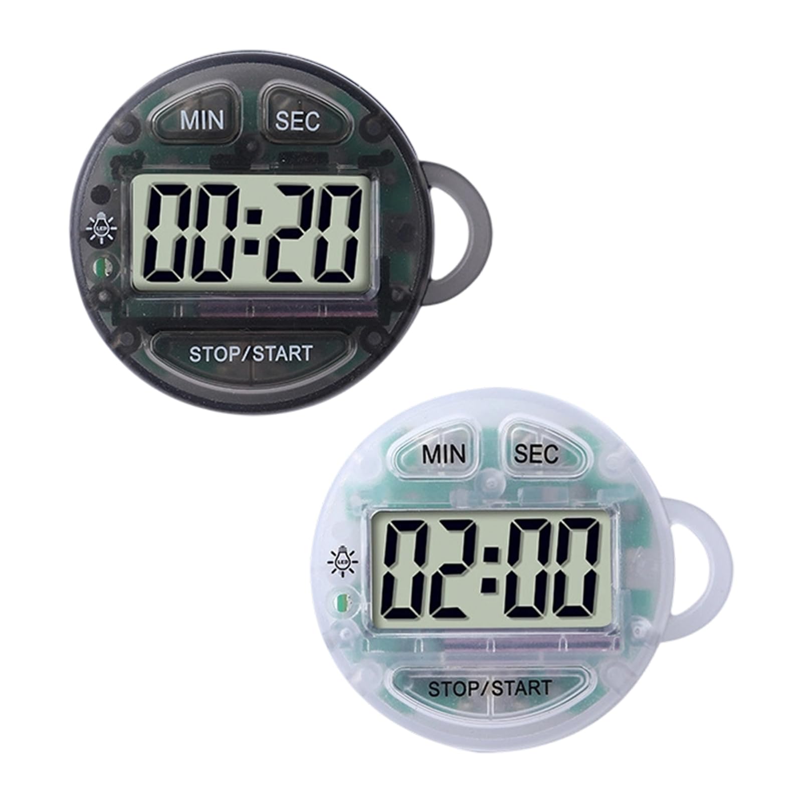 Xinsheinelry Compact Timer with LED Light and Loud Alarm Semi Design for Cooking Baking Classroom Study Keychain Timer Digital