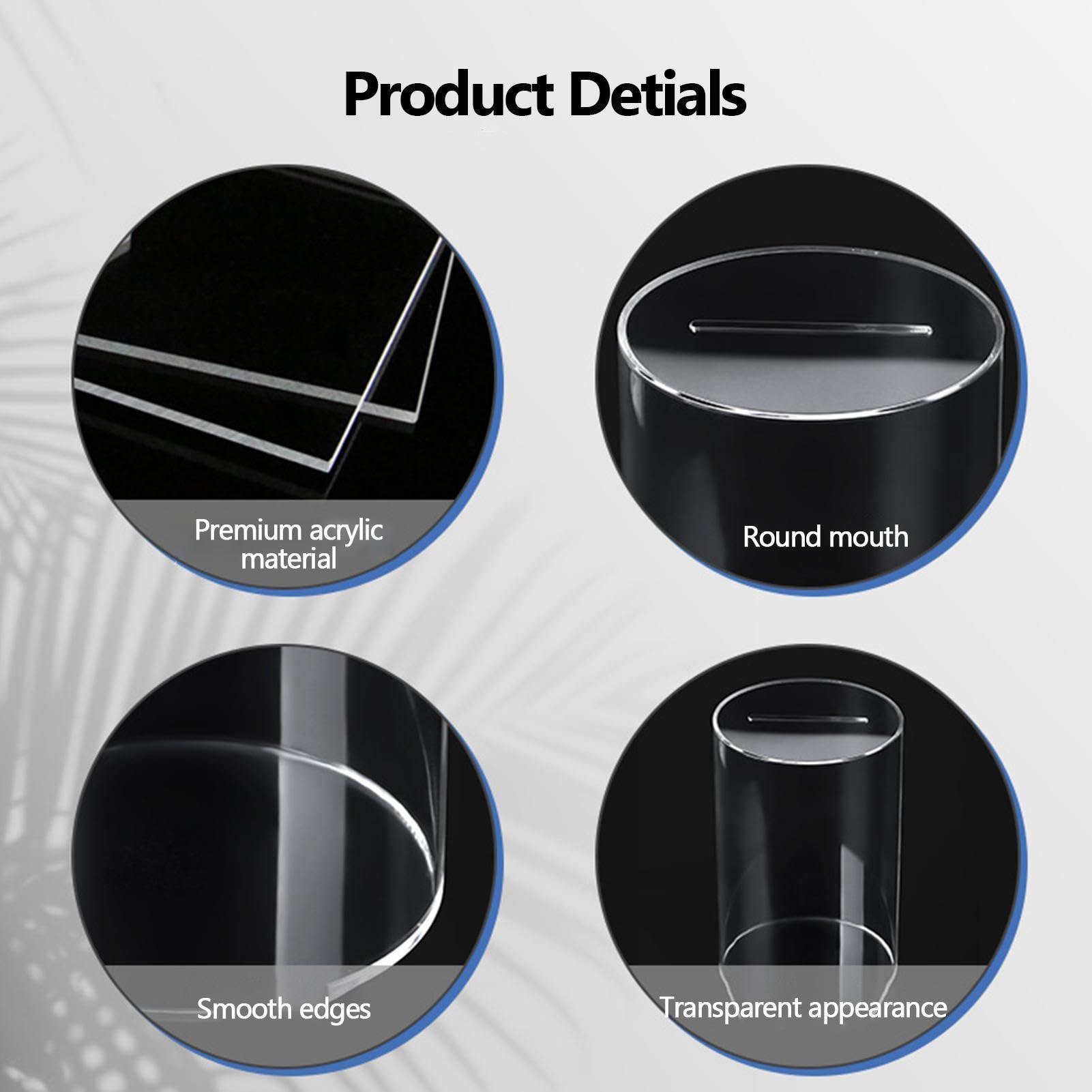 Amazon.co.jp: 透明アクリル貯金箱 - シースルー アクリルコイン収納 アクリル貯金箱 | 透明な円形コインボックス  透明な丸いコインホルダー 男の子、女の子、子供、子供の貯金用 : おもちゃ