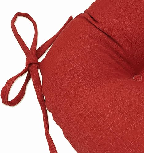 Miniatura 6 de Pillow Perfect Cojín reversible sólido para patio al aire libre con lazos, resistente a la intemperie y a la decoloración, 17 x 17.5 pulgadas,