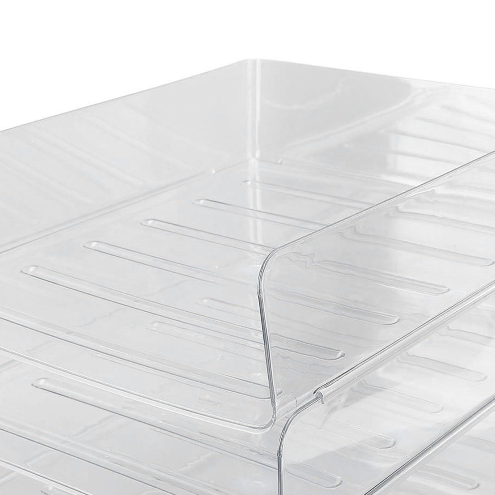 Schreibtisch-Briefablage-Set, 4 Schichten, verdickt, transparent, multifunktional, stapelbar, A4-Papierablage, Organizer für Zuhause