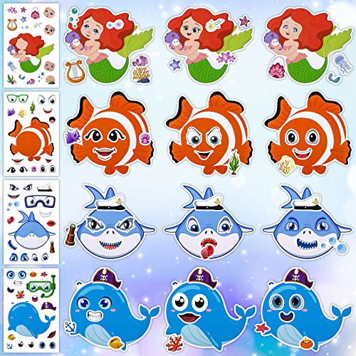 36 Sheets Make A Face Stickers For Kids Make Your Own Sea And Fantasy Animal,Stickers Make A Face Book For Kids Diy Stickers, Kids Games Party Favor Supplies Craft #TOP4