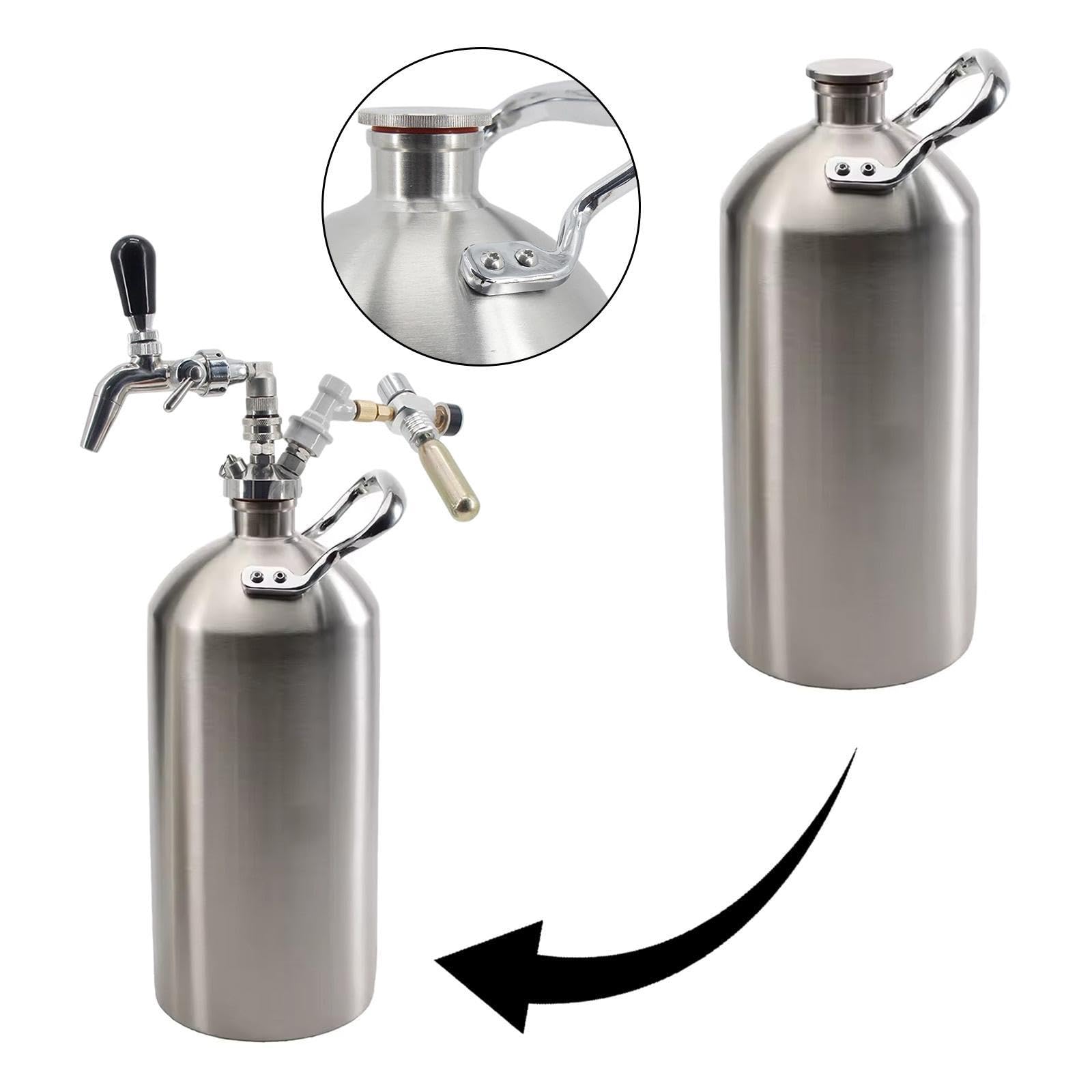 Barril de Cerveza de Acero Inoxidable 304, Kit de Accesorios para Elaboración Casera con Asa, Mantiene la Temperatura- 3.6l