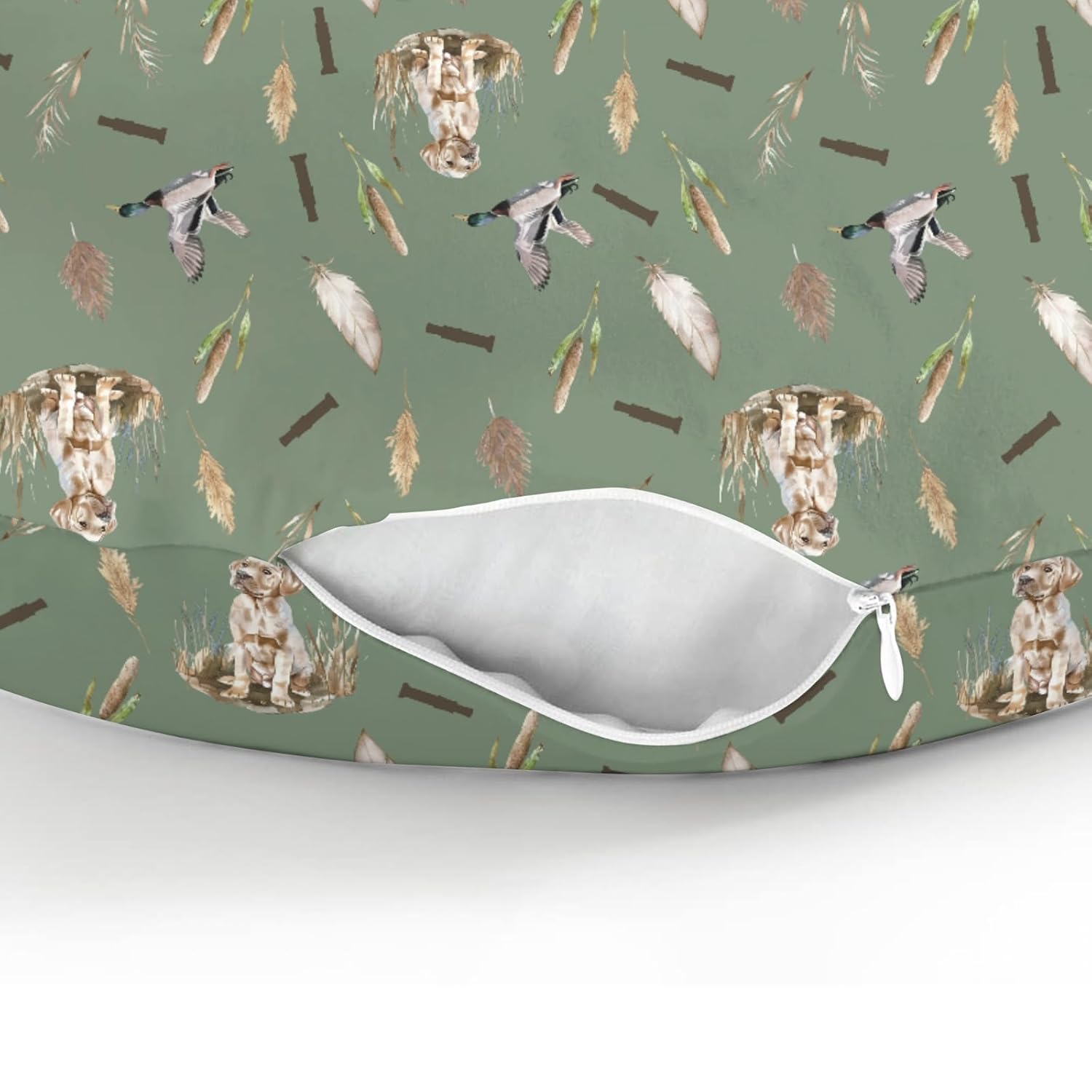 Duck Hunting Hunter Baby Nursing Pillow Covers for Boy Girl Flying Mallard Ducks Dog Reef Feathers Nursery Pillowcase for Breastfeeding Pillows Soft Stretchy Wild Bird Slipcovers for Newborn Infant