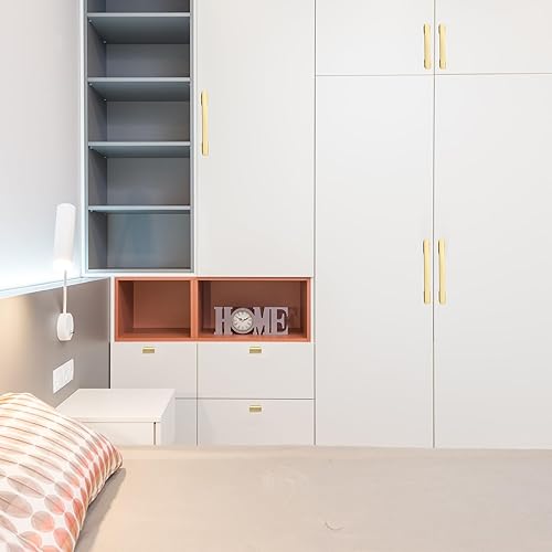 Miniatura 2 de Kodilin Paquete de 10 tiradores de latón cepillado para armarios de cocina, tiradores cuadrados de cajones de acero inoxidable de 5 pulgadas (5.039