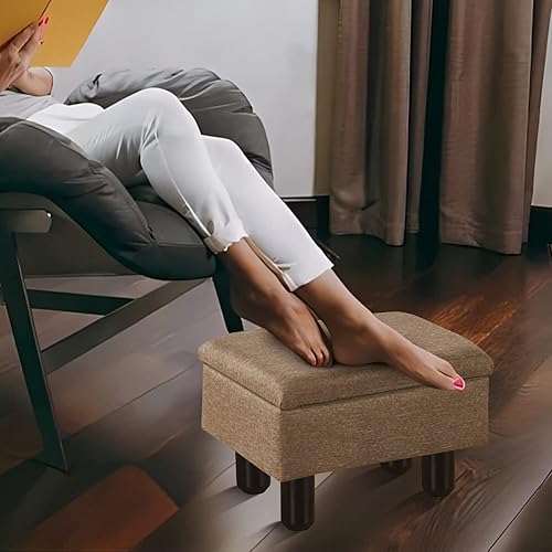 Miniatura 5 de Cpintltr Reposapiés de terciopelo multifuncional, otomano, almacenamiento otomano con bandeja tapizada, sofá, asiento, taburete moderno, decoración