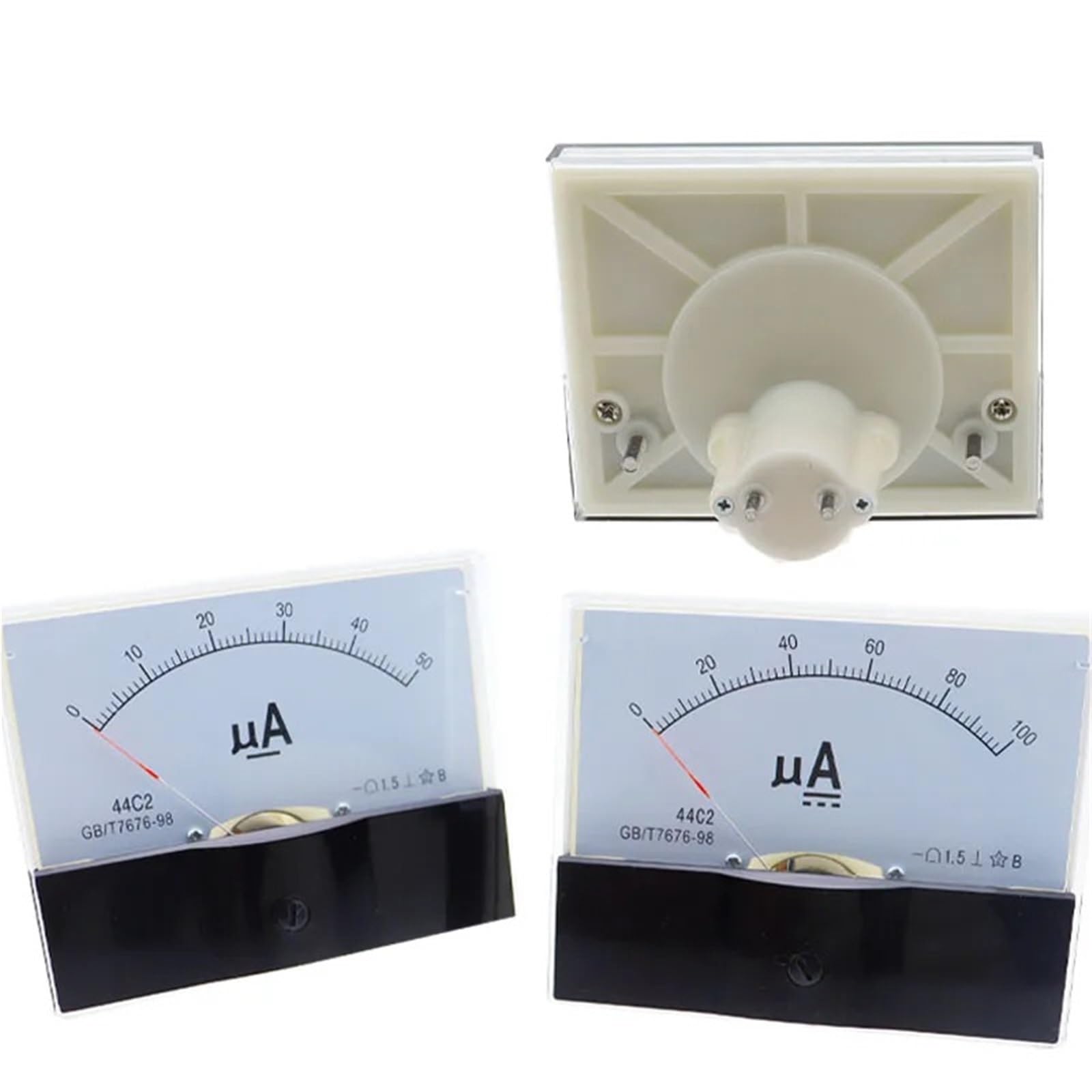 1 pz 44C2-A 0-50uA 100uA 500uA Misuratore di corrente micro-amperometro analogico di classe 1.5(100UA)