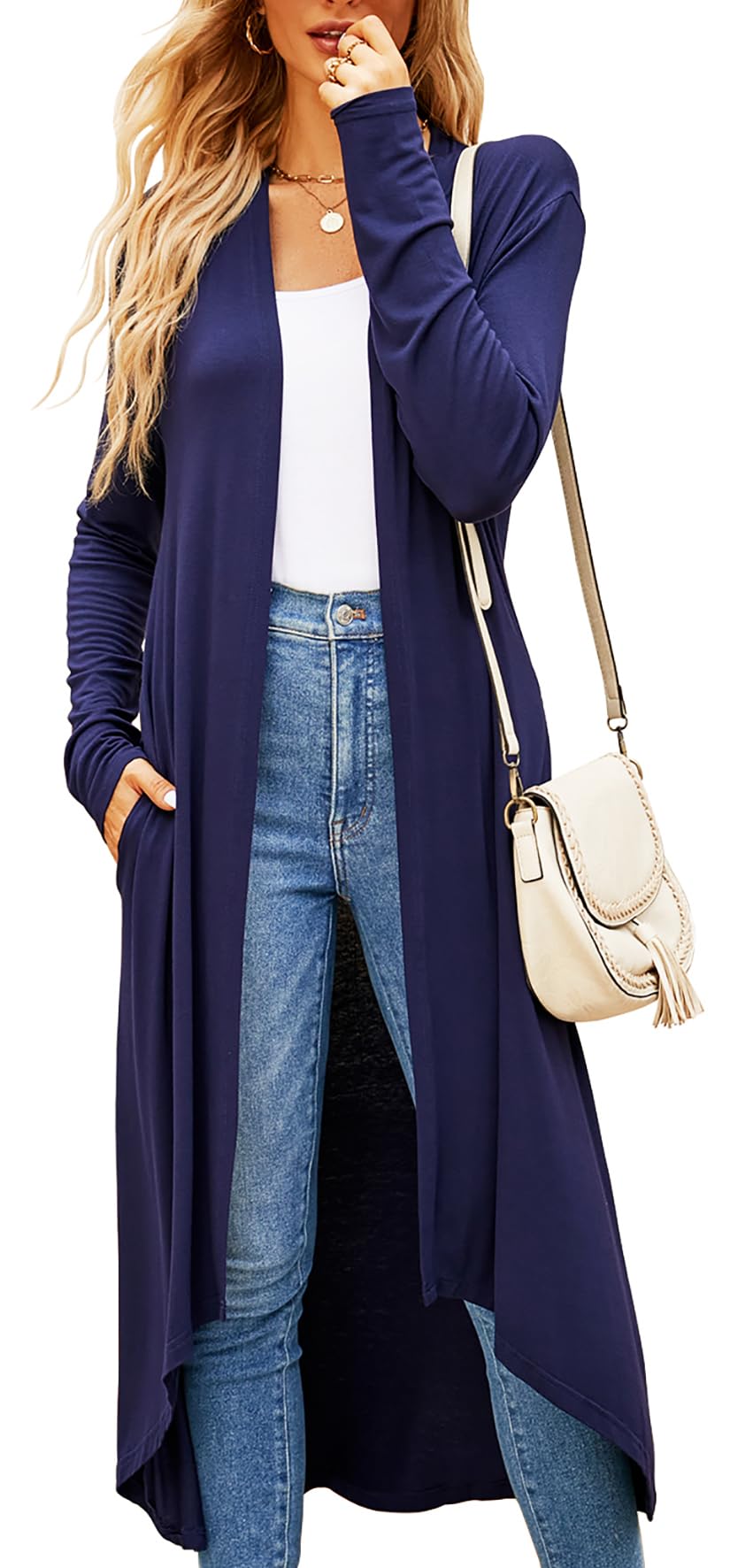 Newchoice Womens Long Cardigan Lightweight Long Sleeve Cardigan Duster