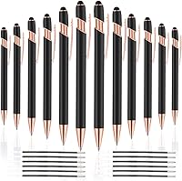 Vista 11 de 12 unidades 2 en 1 bolígrafo con punta de lápiz capacitivo, 1,0 mm de tinta negra, bolígrafo metálico con punta de lápiz capacitivo para pantallas