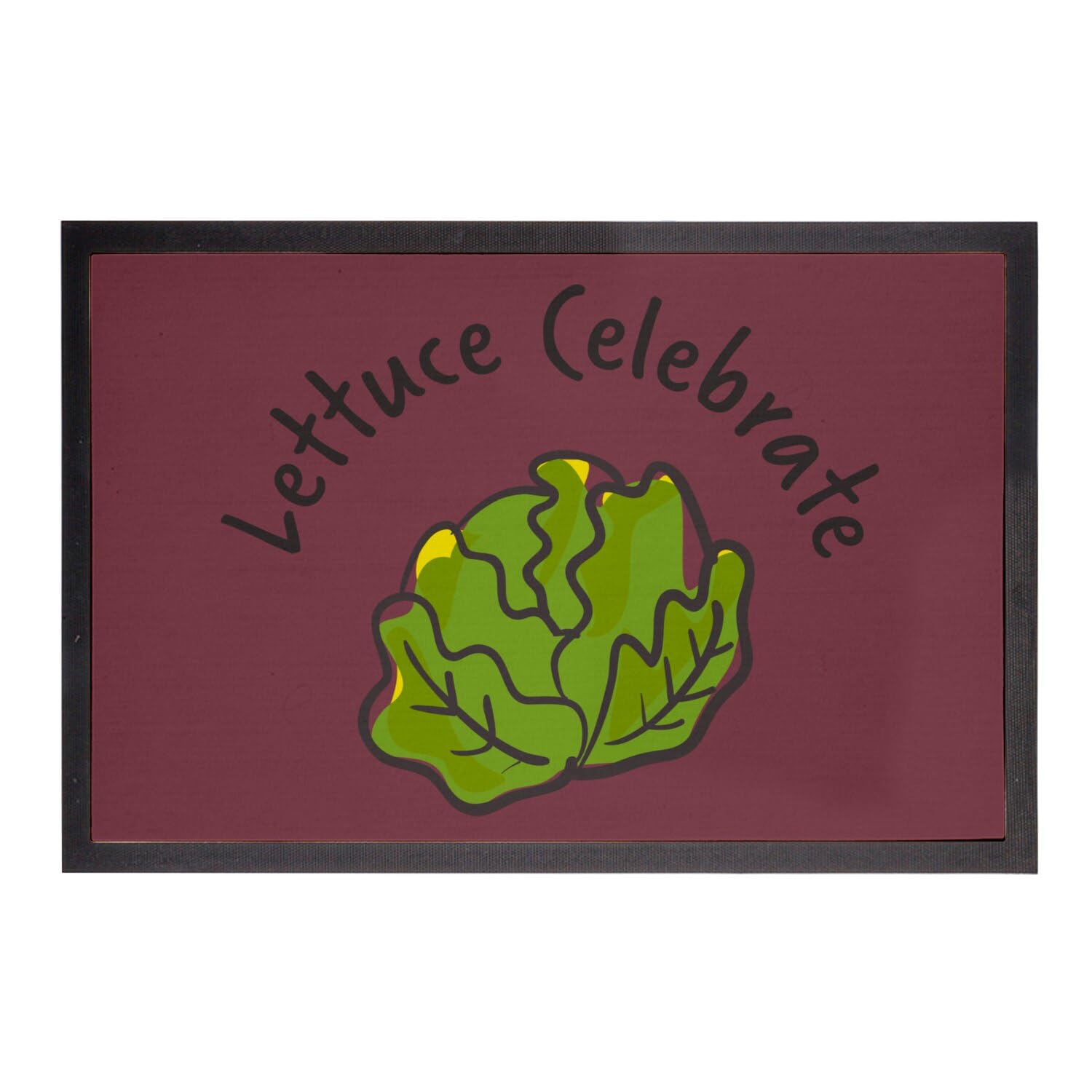 Paillasson rouge 75x50cm Lettuce Celebrate tapis de cuisine ou entrée original