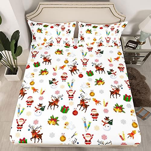 Christmas Kids Bed Sheets Cute Snowman 