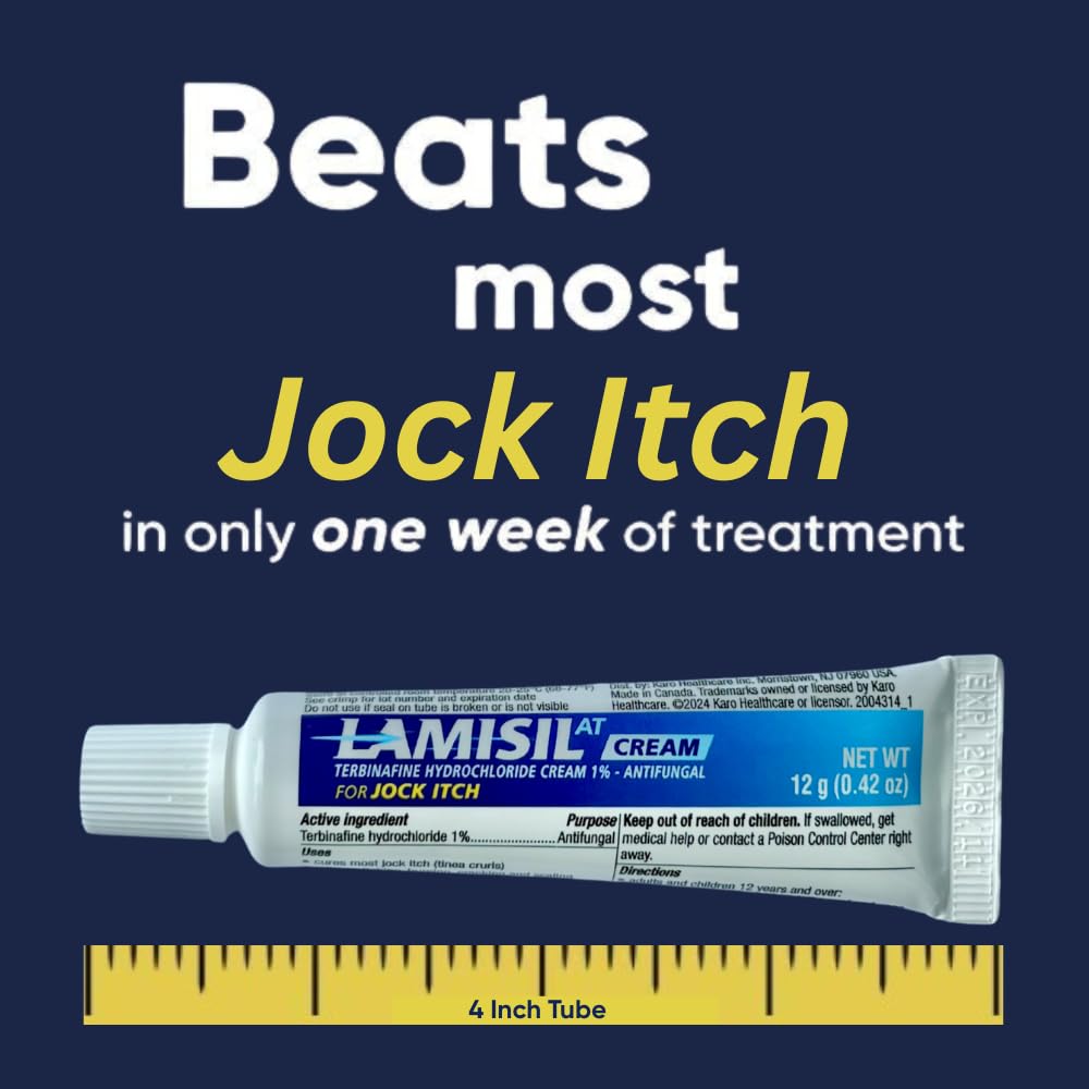 Lamisil Jock Itch Antifungal Cream, 1 Week Treatment, Terbinafine, 0.42 Oz — Amazon image 9