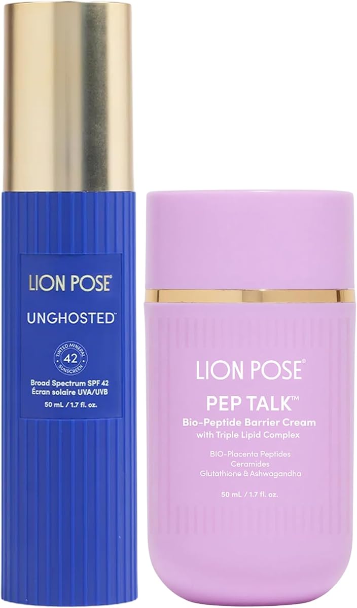Barrier + Block Bundle, 2-Piece Skincare Set for Women, Bio-Peptide Face Moisturizer Cream & Sheer Tinted Mineral Sunscreen SPF 42, AM PM Hydration & Sun Protection Duo