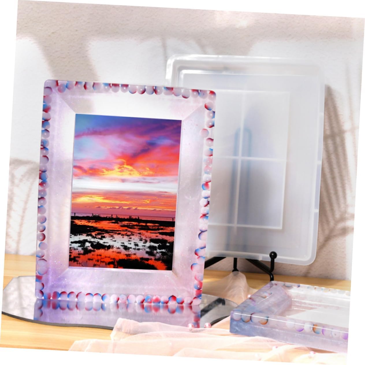 jojofuny Creative Silicone Photo Frame Molds for DIY Crafts Casting Molds for Epoxy and More Design for Unique Picture Displays