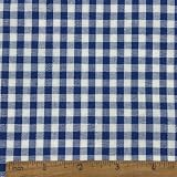 1/5' Royal Blue and White Gingham Fabric 130GSM Cotton Blend 57' x 1 Yard pre Cut