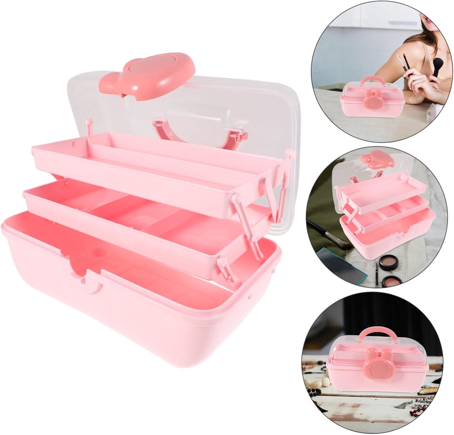 Multifunctional Hair Accessories Organizer Box Cute Bunny Design Portable Jewelry Case for Girls for Storing Hair Ties Jewelry and Trinkets