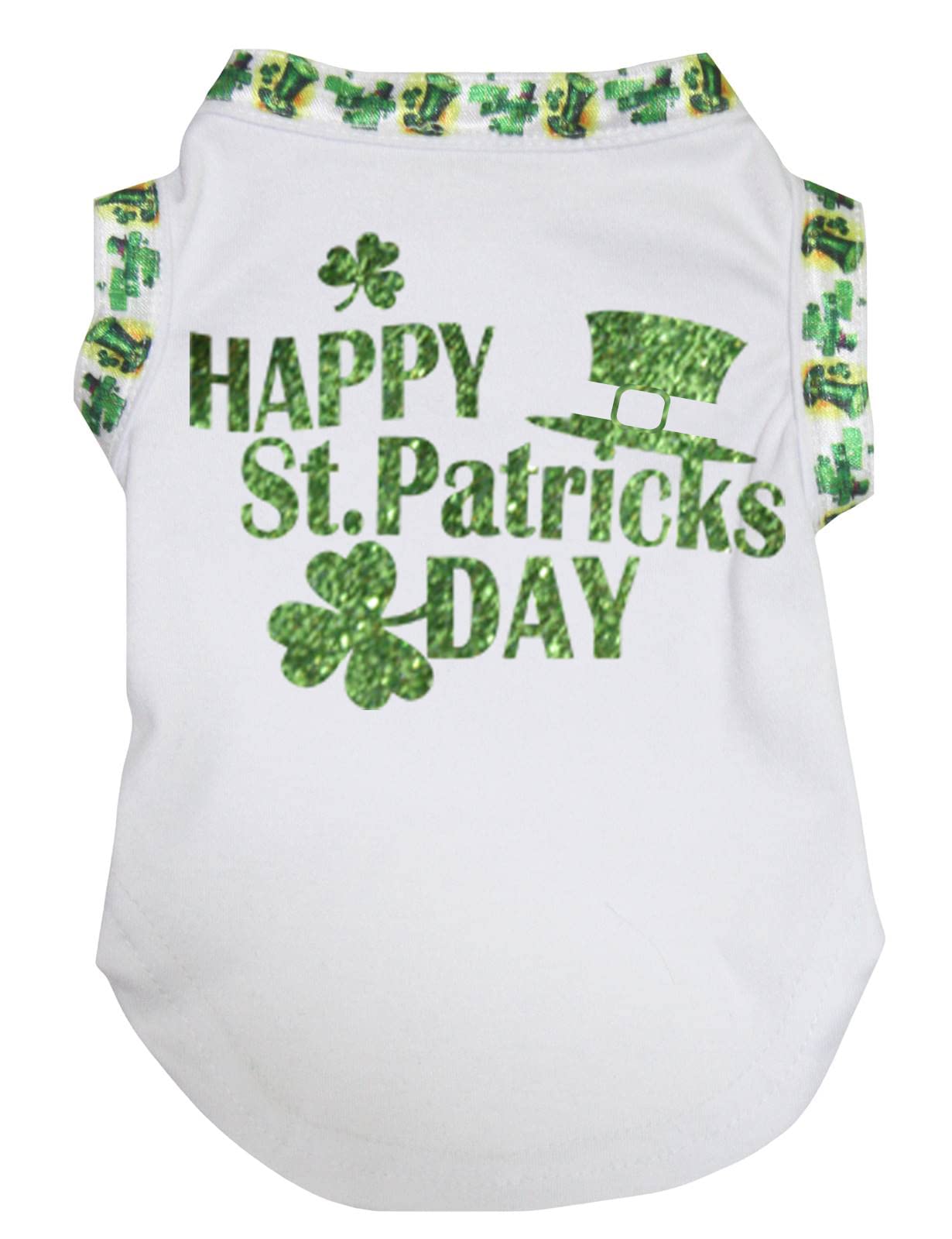 Chemise pour chien Happy St Patrick motif haut-de-forme imprimé blanc