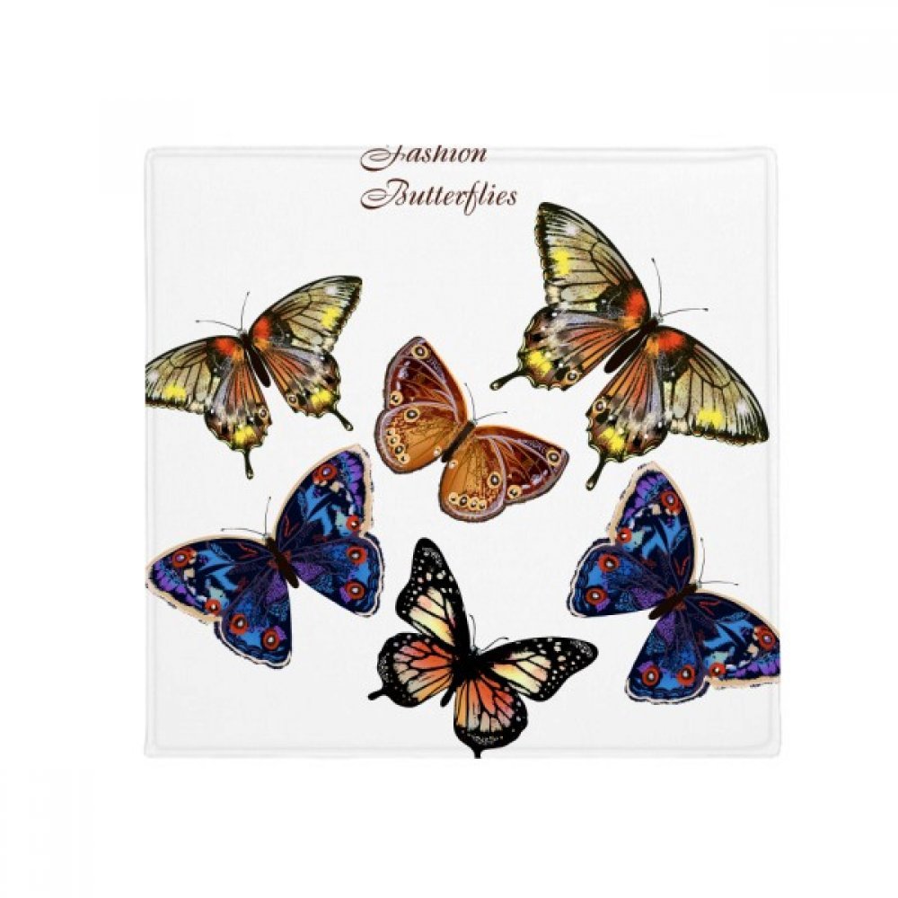 Tapis de sol antidérapant papillons multicolores pour porte entrée salon et animaux 50x50 cm