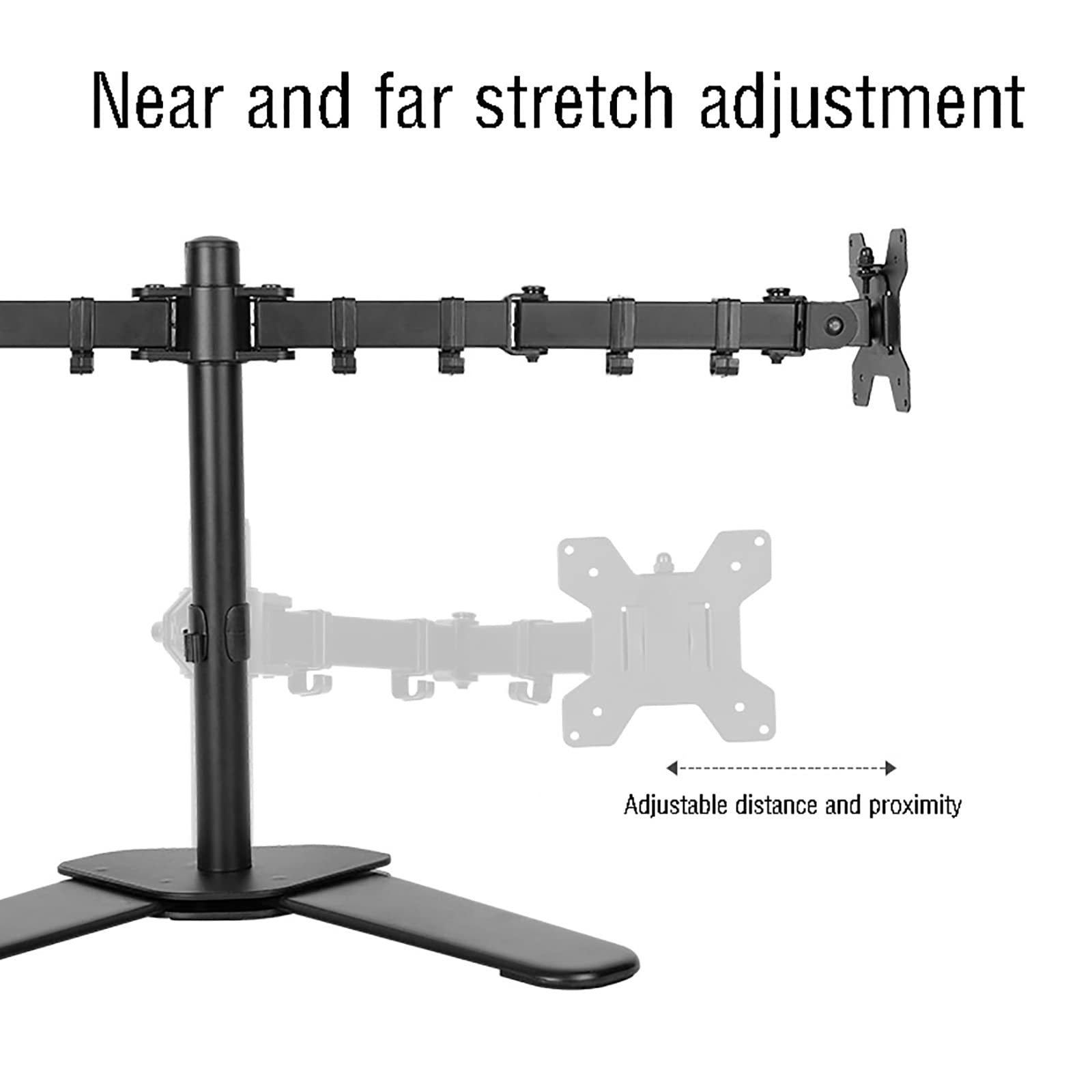 Supporto Doppio per Monitor, Compatibile con 2 Monitor da 10 A 27 Pollici, Altezza Regolabile, Girevole, Inclinabile, Ruotabile, Portata Massima 10 Kg/22 Libbre.