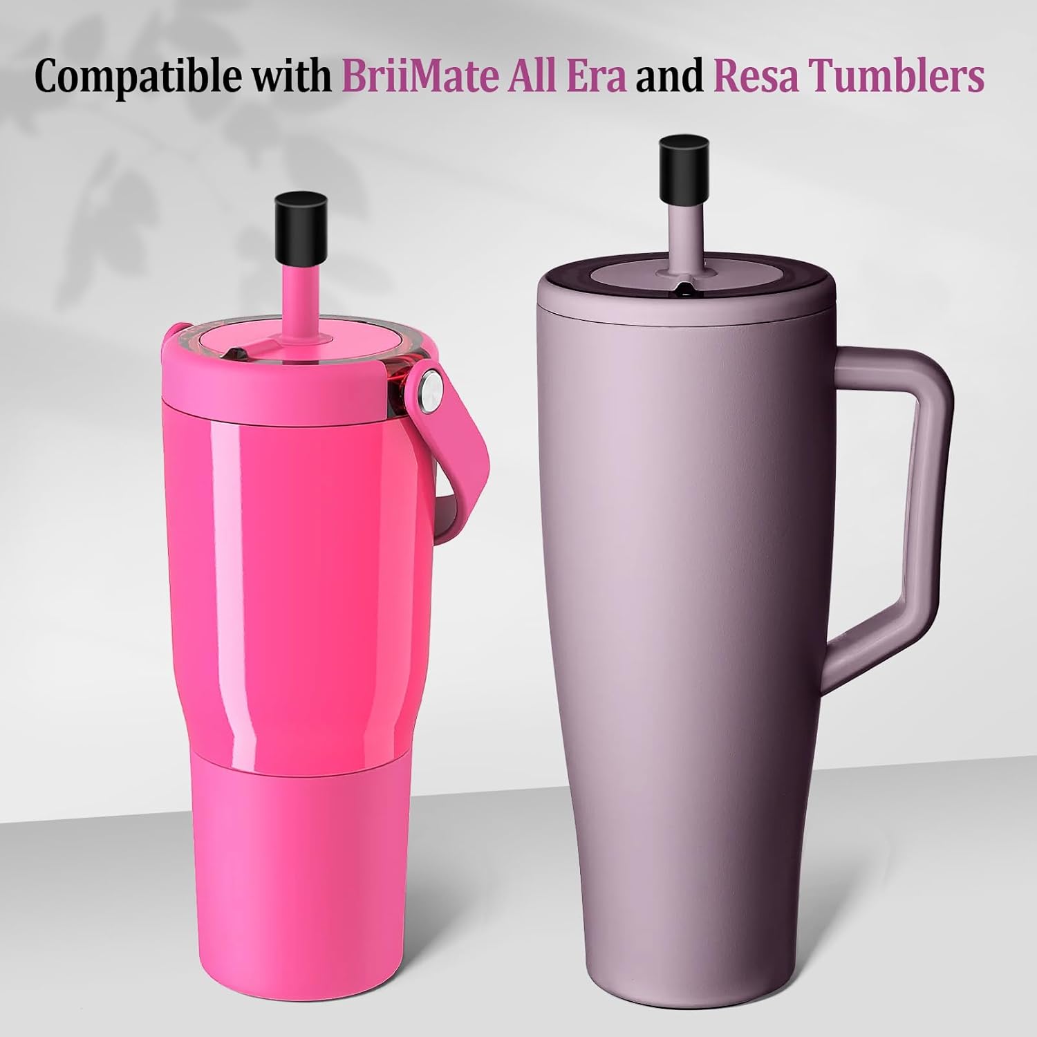 2 Pack Magnetic Straw Cover, Silicone Leakproof for Tumbler, Compatible with BrüMate Era/Resa, Drinkware Accessory,Straw Toppers Compatible with BrüMate 30oz & 40oz - Image 2