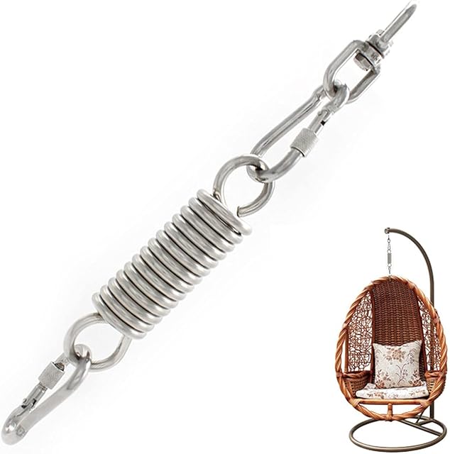 S-H KINHARD Swing Spring Hook, 360°Rotate Swing Hangers with 2 Carabiner, Stainless Steel Hammock Chair Hanging Kit Can be Used to Hang Hammocks, Swing Chairs, Sandbags, 250kg Capacity