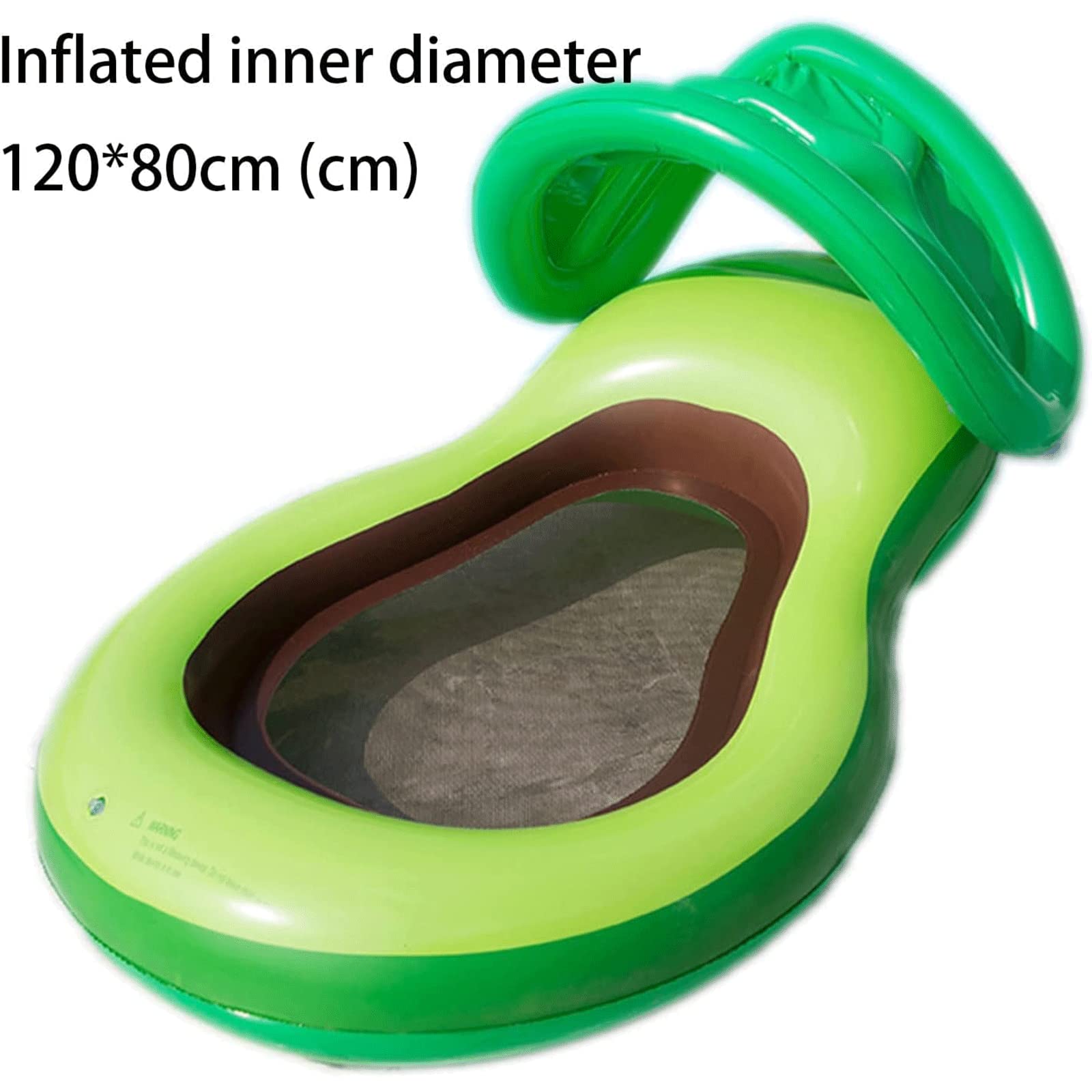 ZUMAHA Pool-Party Schwimmring in Avocado-Form, grüne aufblasbare Luftmatratze mit Sonnenschirm, aufblasbare Pool-Float-Lounge für Erwachsene Schwimmring