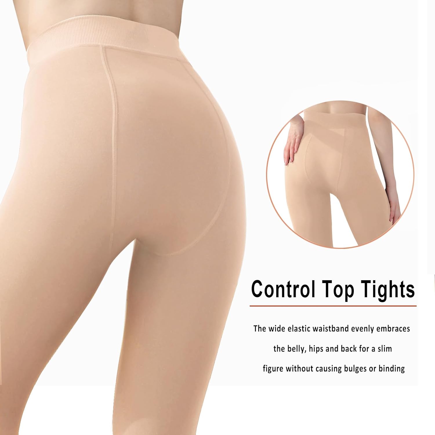 G&Y Fleece Lined Tights for Women -200D Therma Leggings Opaque Warm Winter Pantyhose - Image 4