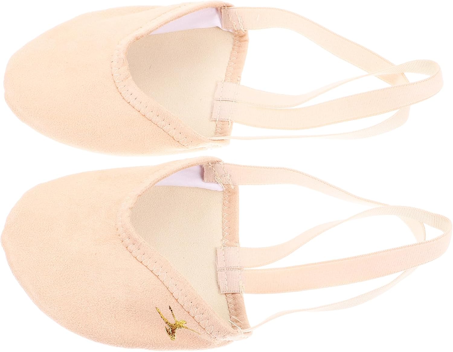 1 Pair Ballet Pointe Shoe Toe Pads for Women Dancers, Beige Coral Fleece Forefoot Cushions Wrap-Around Design, Reusable Toe Covers for Casual Shoes and Boots