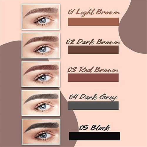 Miniatura 7 de Palashop - Bolígrafo de cejas preciso con 4 puntas Lumierez con 4 puntas punta precisa de 4 puntas punta de microtenedor punta de ceja impermeable a