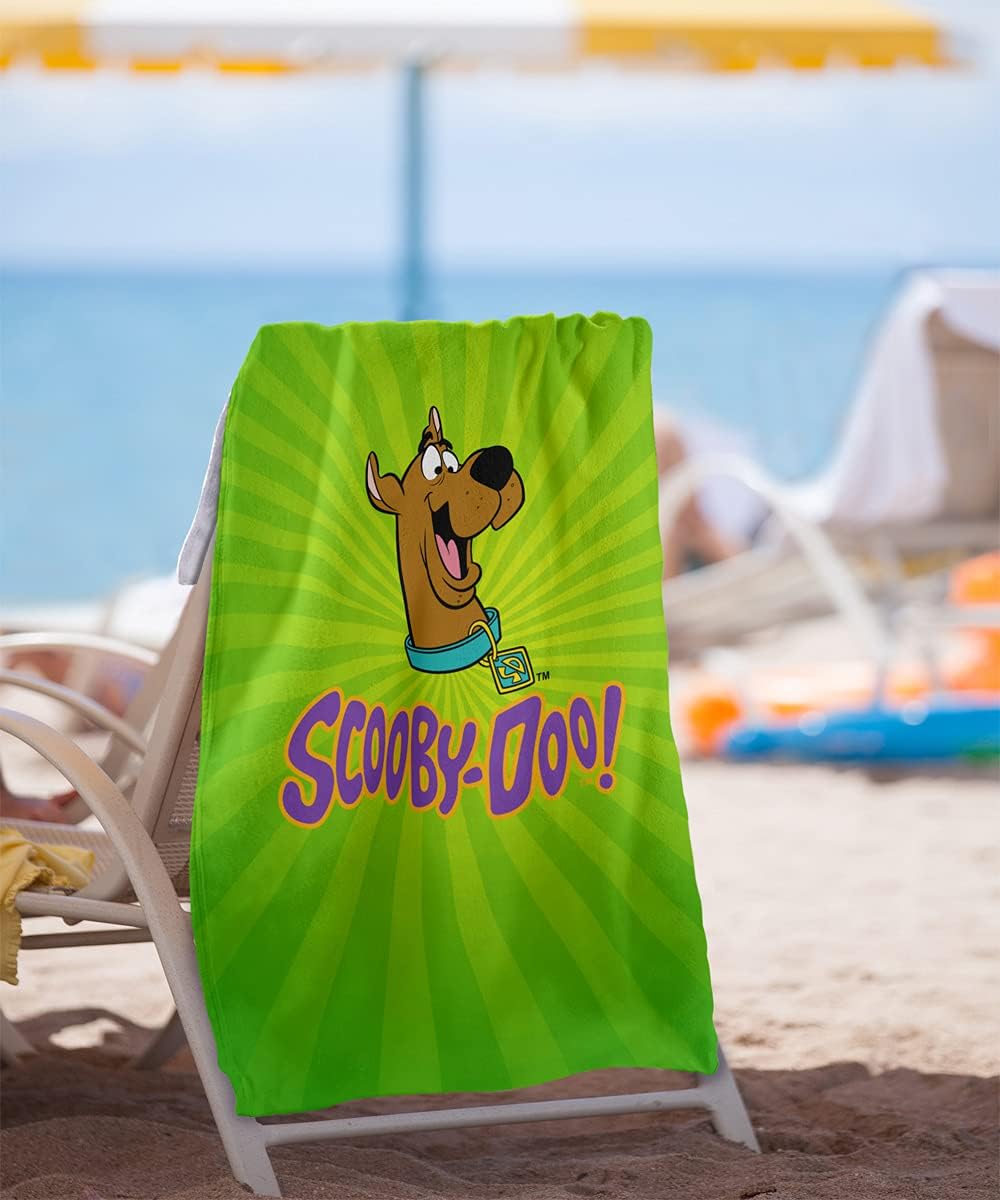 LOGOVISION Scooby-Doo Burst Green Officially Licensed Beach Towel 30" X 60"