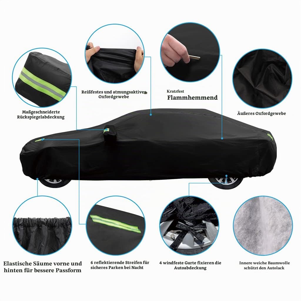 Autoabdeckung Kompatibel mit Mercedes-Benz SLC SLK-Klasse R172 R171 R170 1996-2022 Cabrio Auto Abdeckplane mit Baumwollfutter Wasserdicht Abdeckung für SLC SLK 350 300 280 250 CDI 230 200