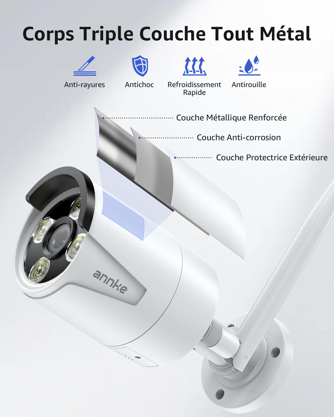 ANNKE 3MP Kit Caméra de Surveillance WiFi Extérieure 16CH 4K NVR avec 1 to