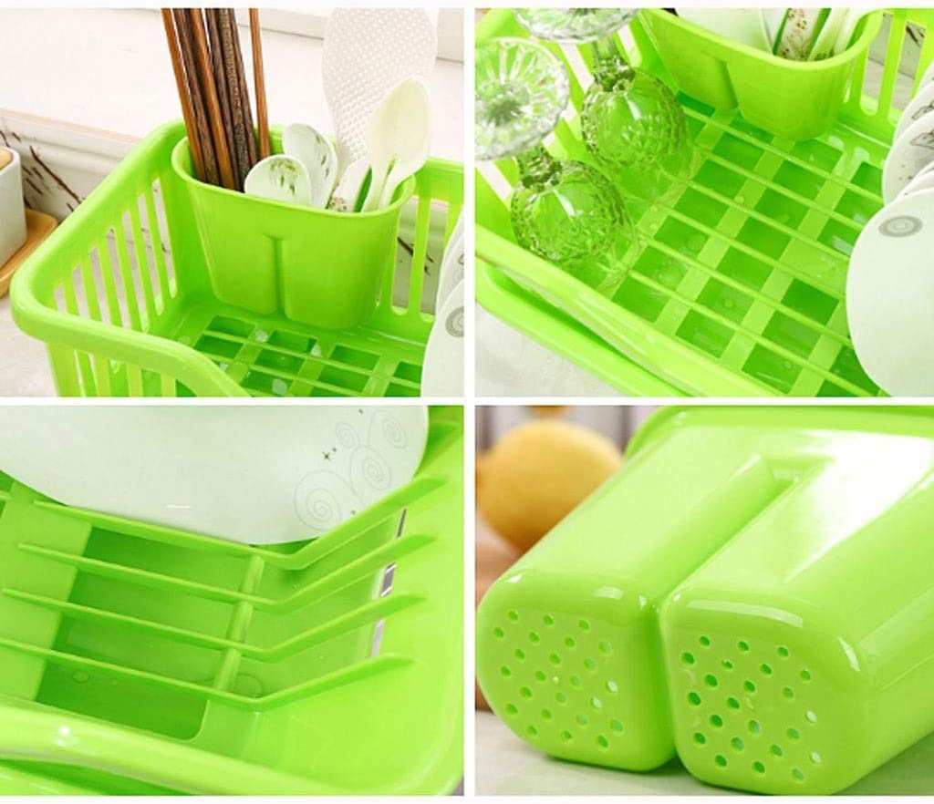 Solidny stojak na naczynia do zlewu kuchennego – zdejmowany plastikowy suszarka do naczyń i sztućców, nowoczesny design, oszczędzający miejsce blat i zlewozmywak, idealny do gotowania w domu.