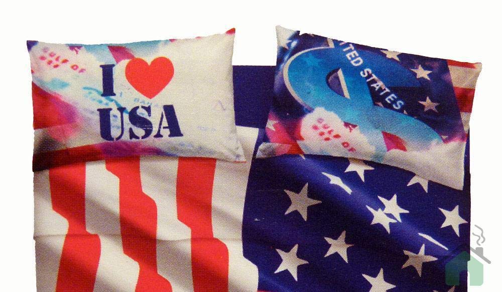 Bassetti - Completo Letto Matrimoniale Home Innovation, USA Flag