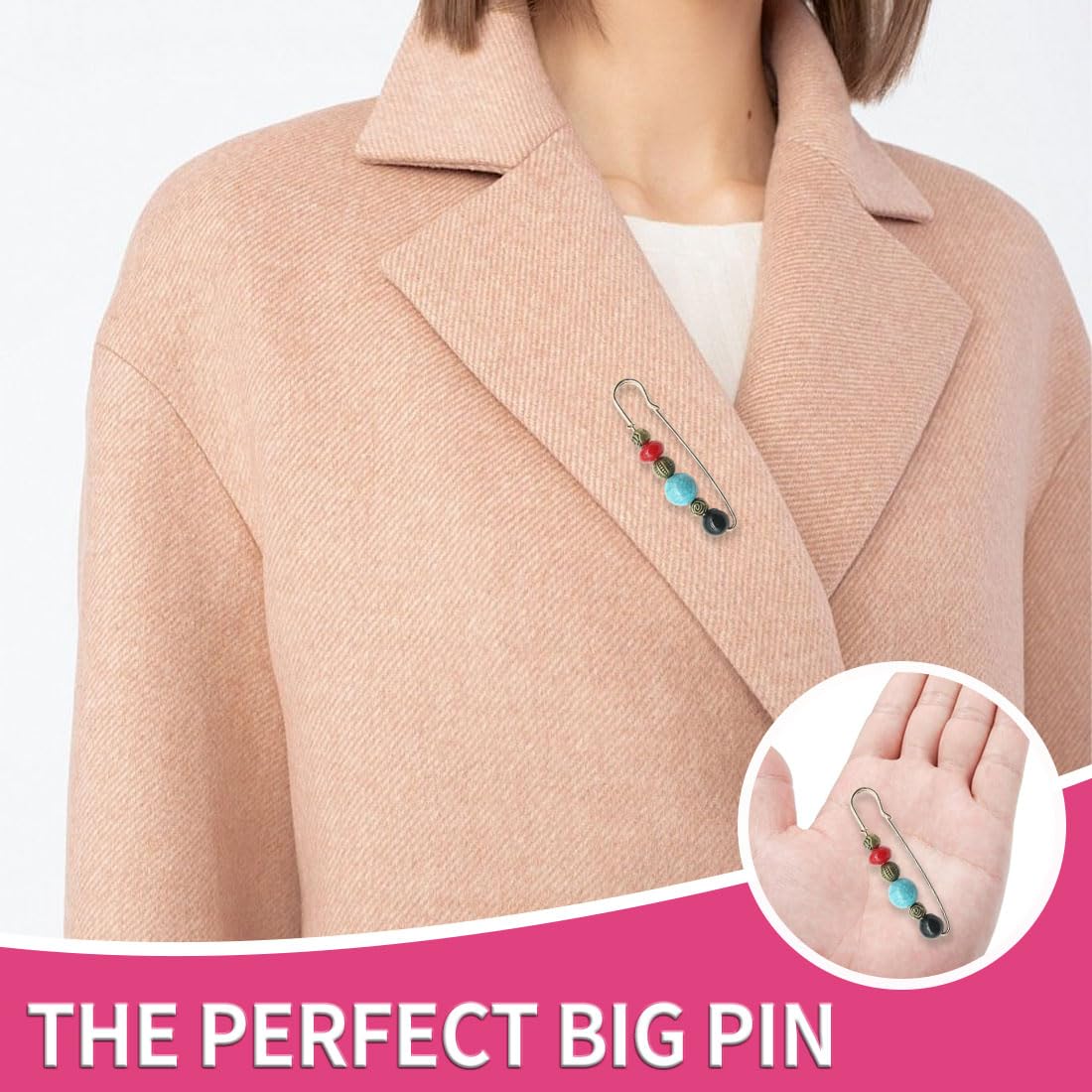 Clip Per Cardigan Vintage - Set 5 Spille Decorative Per Hijab, Sciarpe E Maglieria - Foto 9