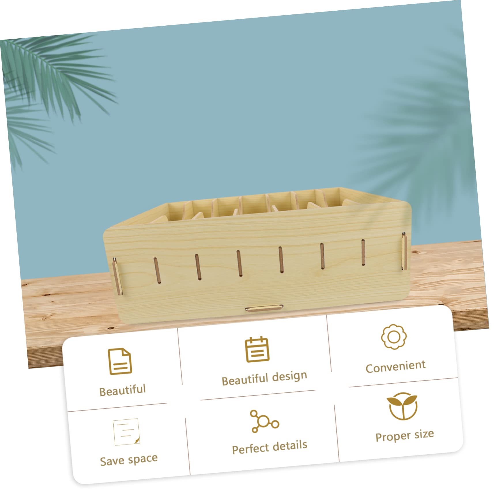 MAGICLULU Boîte De Rangement Multifonctionnelle En Bois Pour Bureau Pour Papeterie Et Plantes