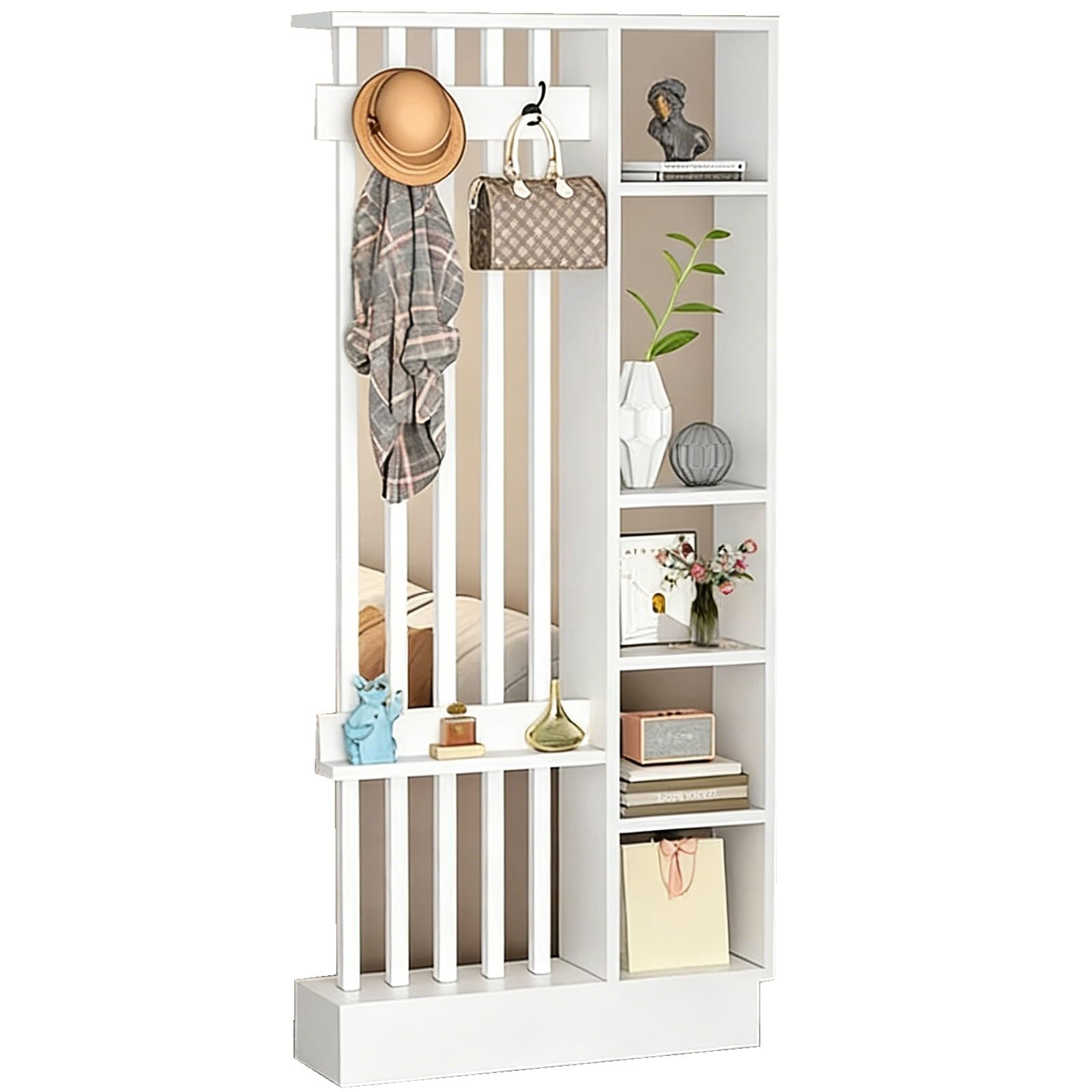 Room Divider for Room Separation,Freestanding Partition，Privacy Screens,Heavy Duty Wall Separator，for Office, Bedroom, Study(White)