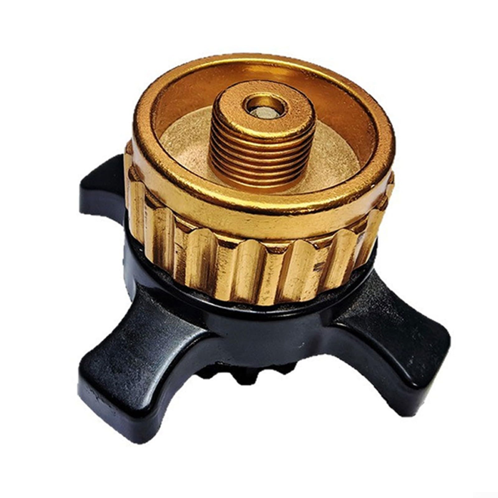 EXTRWORY 1 Piece European Gas Canister Adapter,for Campingaz for CV Easy for CLIC to EN417 Threaded Valve Stove Brass Metal Connector,for Outdoor Cooking Silver 42g(Gold)