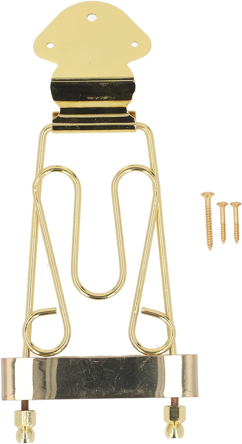 Fafeicy 4 String Guitar Trapeze Tailpiece Bridge Adjustable Bridge Saddle Alloy Steel Guitar Accessories for Semi Hollow Body