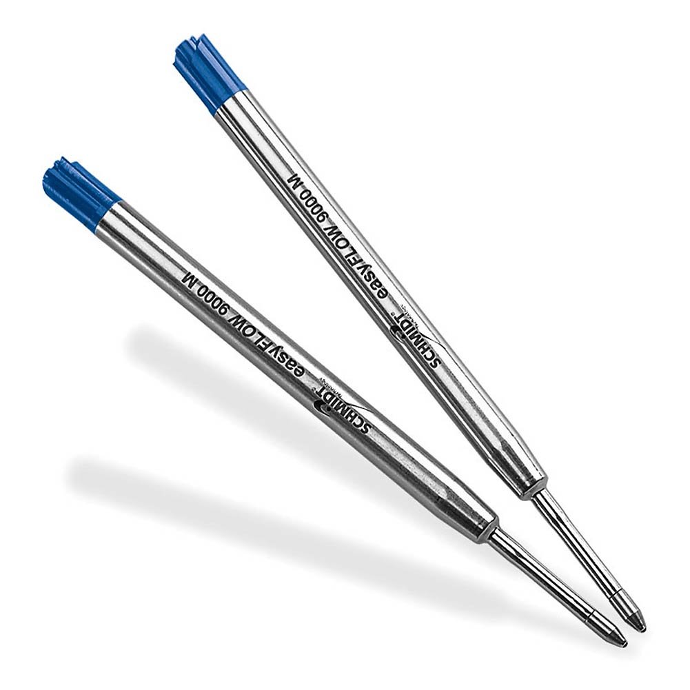 Levenger 2 Easy Flow Ballpoint Refills, Blue Medium (PR1330 BL)