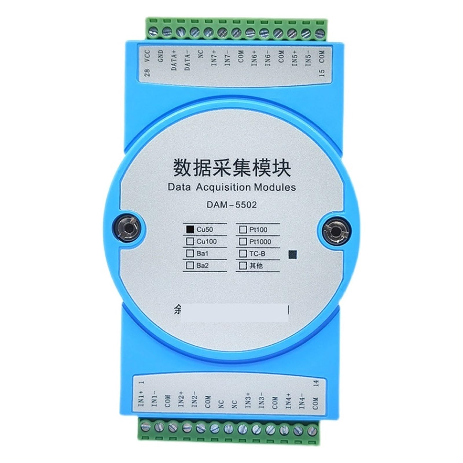 7-channel PT100 thermal resistor temperature transmitter isolation acquisition module to RS485 MODBUS DAM-5502