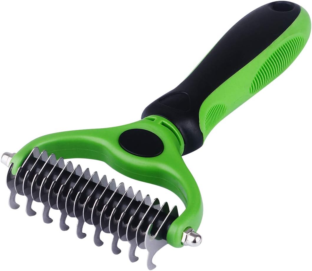 WLWQ Best Dematting Tool for Dogs - Pet Dematting Comb Dog Grooming Comb, Effective Pet Dematting, Mat Remover, De-Matting Comb, or Dematter
