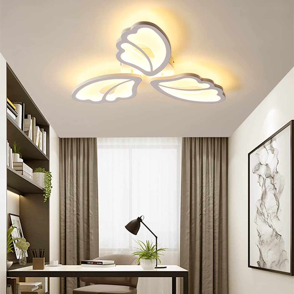 Plafonnier LED acrylique dimmable avec télécommande pour salon et chambre retro