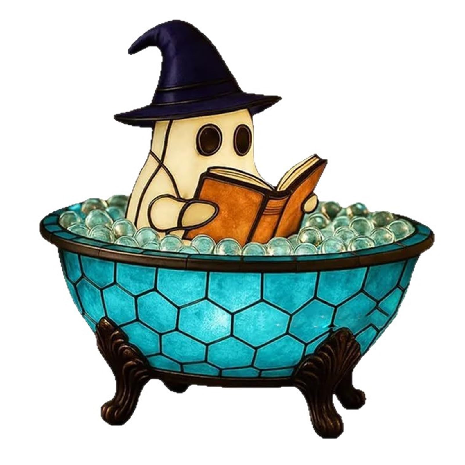 HOIXZCS Halloween Decor Bubble Lamp Ghosts Bubble Bath Lamp Window Sun Catcher Ghosts Themed Bathtub Accent Light Halloween Reading Light Up Kit